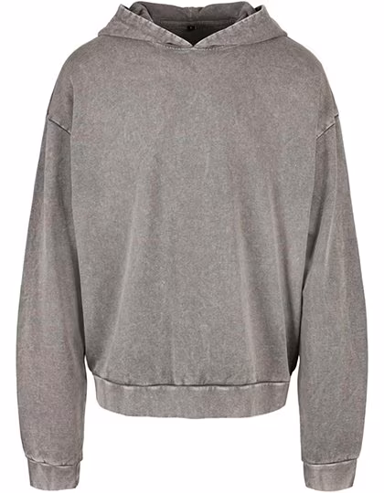BuildYourBrand Acid Washed Oversize Hoody aus Baumwolle, Asphalt XS, BY191