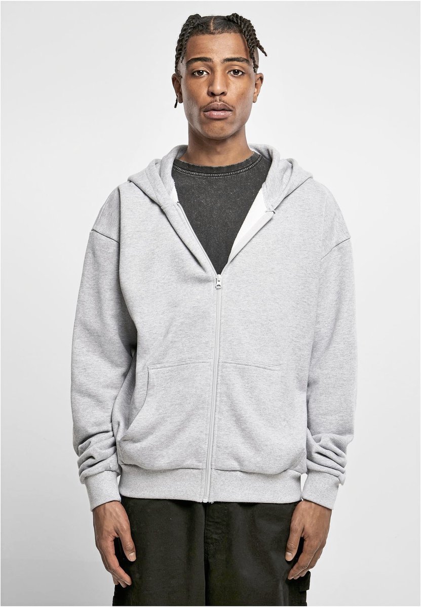 BuildYourBrand Ultra Heavy Zip Hoody 460 g/m², Heather Grey L, BY192