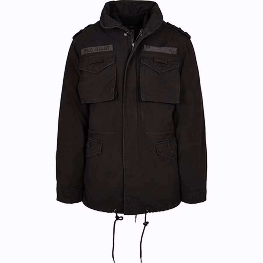 Build Your Brandit M-65 Giant Feldjacke mit herausnehmbarem Futter, Black S, BYB3101
