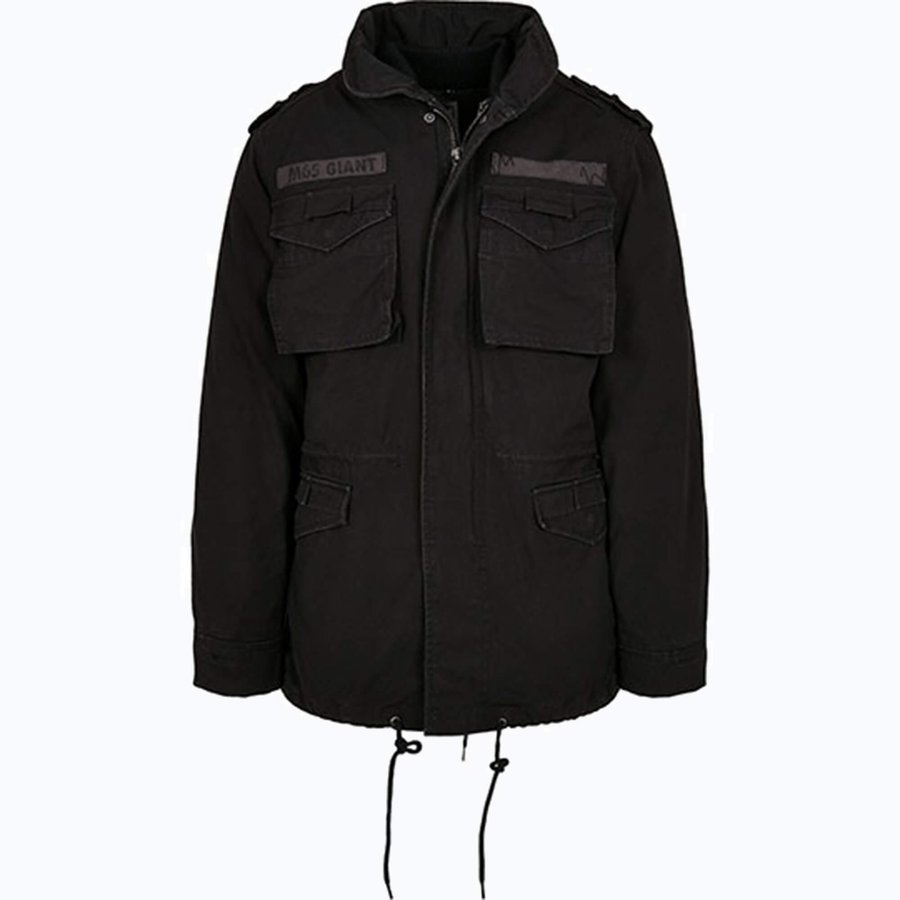 Build Your Brandit M-65 Giant Feldjacke mit herausnehmbarem Futter, Black S, BYB3101