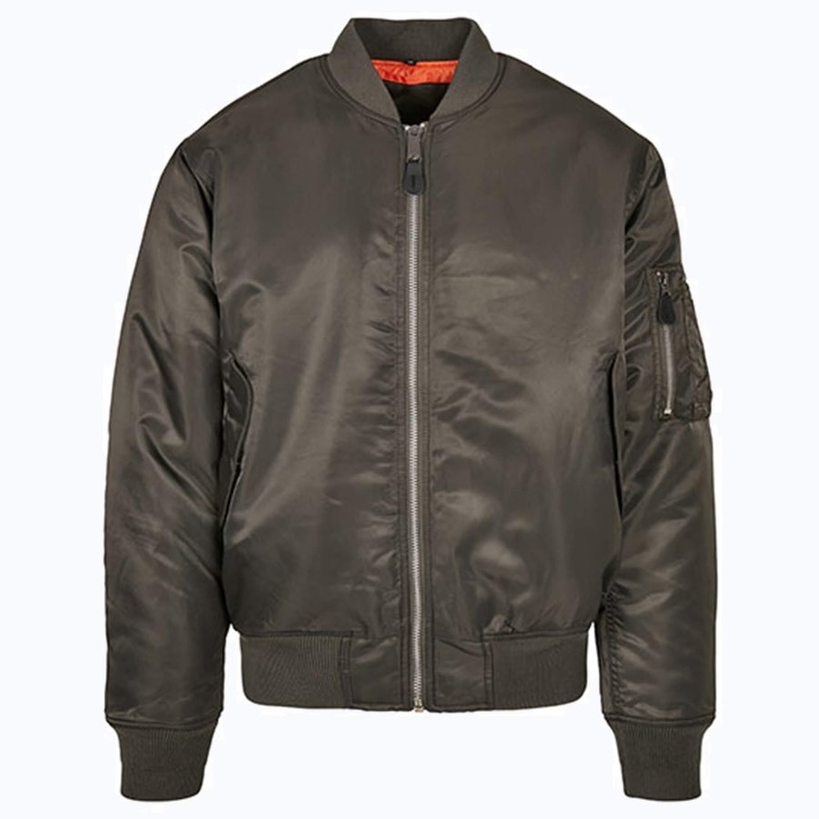 Build Your Brandit MA1 Bomberjacke mit orangefarbenem Innenfutter, Burgundy M, BYB3149