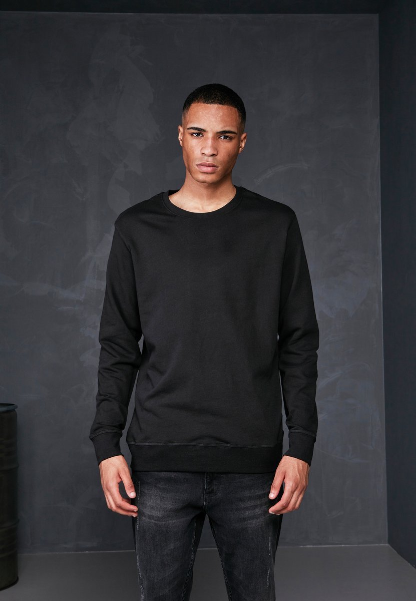 Build Your Brand Basic Basic Crewneck Sweatshirt 50/50 Baumwolle/Polyester, Black M, BYBB003