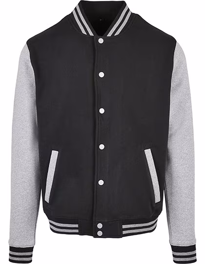Build Your Brand Basic Basic College Jacket Navy/White XXL (BYBB004)