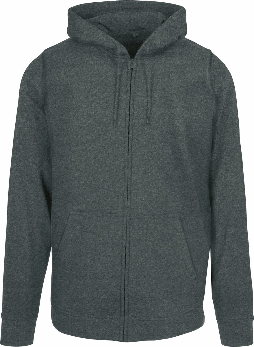 Build Your Brand Basic Basic Zip Hoody mit Kängurutasche, Black XXL, BYBB008