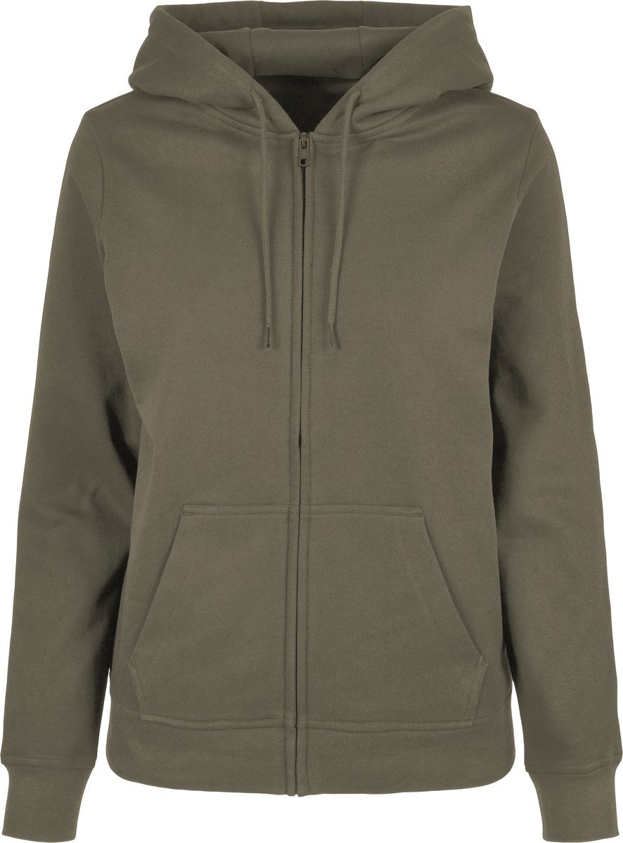 Build Your Brand Basic Basic Zip Hoody mit Kängurutasche für Damen, Navy L, BYBB009