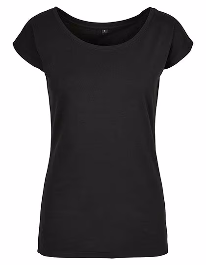 Build Your Brand Basic T-Shirt mit weitem Ausschnitt für Damen, Sand XXL, BYBB013