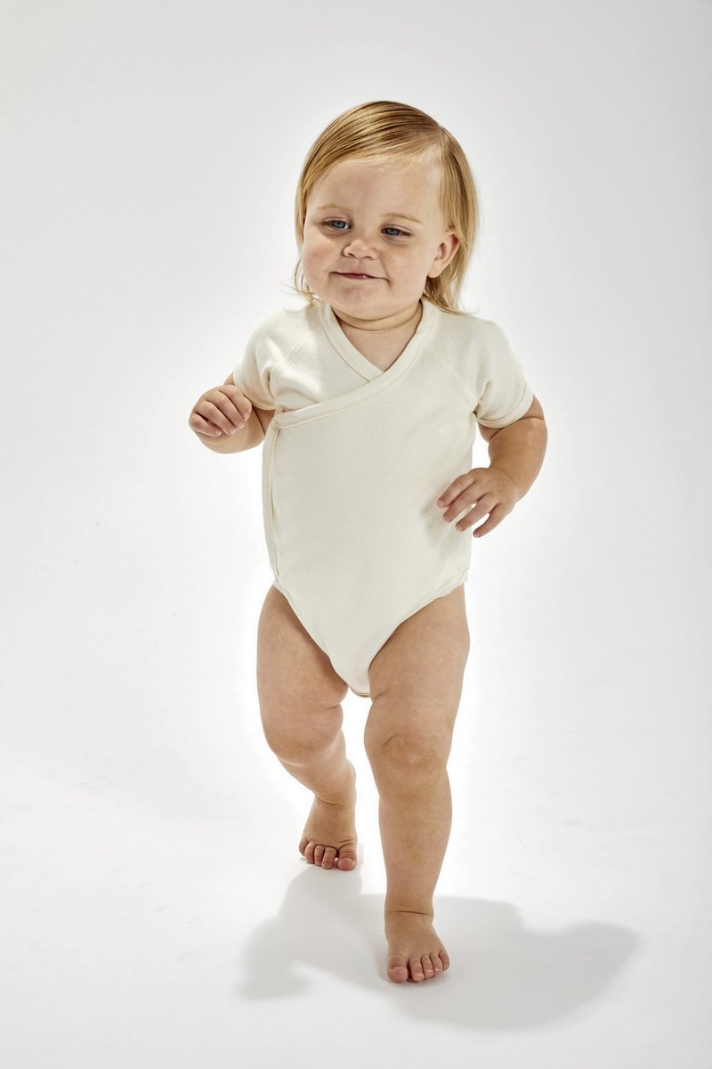 Babybugz Baby Kimono Bodysuit aus Bio-Baumwolle, Organic Natural 6-12 Monate, BZ05T