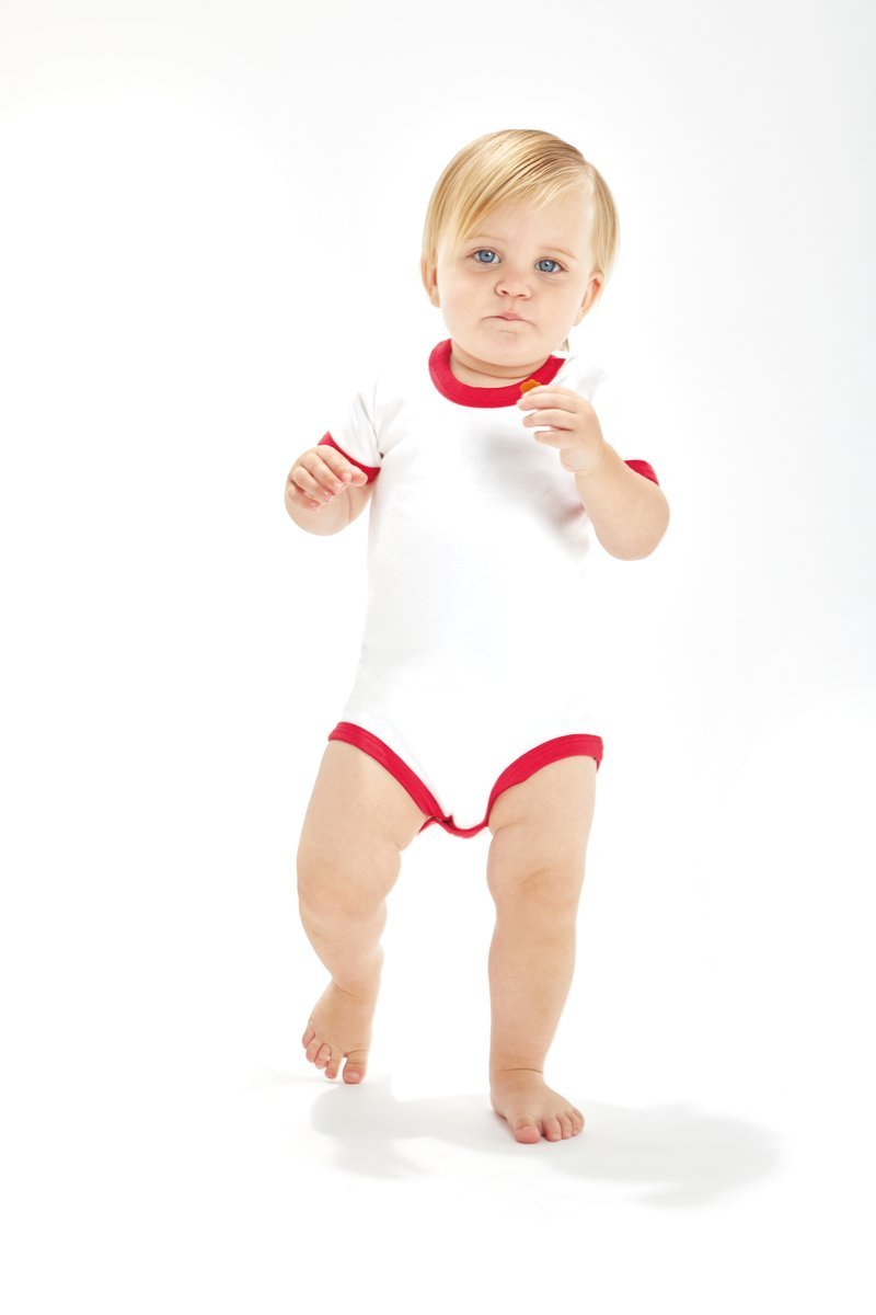 Babybugz Baby Ringer Bodysuit White/Black 3-6 Monate (BZ19), BZ19