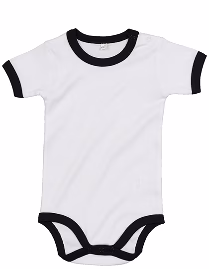 Babybugz Baby Ringer Bodysuit White/Black 3-6 Monate (BZ19), BZ19