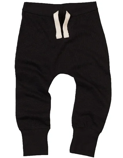 Babybugz Pantaloni felpa per Bambini in Cotone Biologico con polsino, Black 2-3 Jahre, BZ33