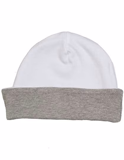 Babybugz Bonnet réversible bébé en Coton Bio, White/Red One Size, BZ44