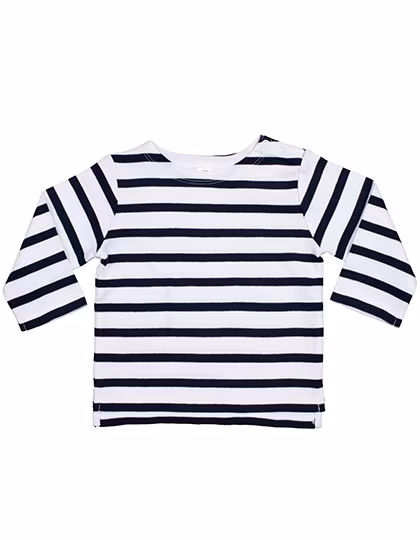 Babybugz Top marin bébé en Coton Bio, White/Navy 6-12 Monate, BZ52
