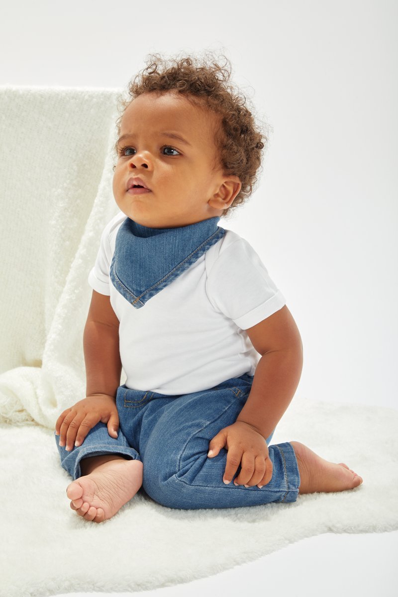 Babybugz Denim Bandana Lätzchen aus Bio-Baumwolle, Denim Blue One Size, BZ55