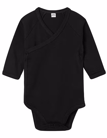 Babybugz Body kimono manches longues en Coton Bio, Black 0-3 Monate, BZ60