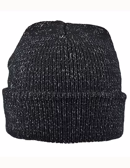 L-merch Reflective Beanie made of Acrylic, Black One Size, C14470