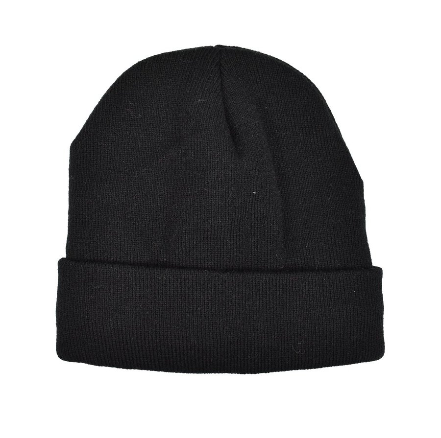 L-merch Knit Mütze mit Fleece-Innenfutter, Black One Size, C1454