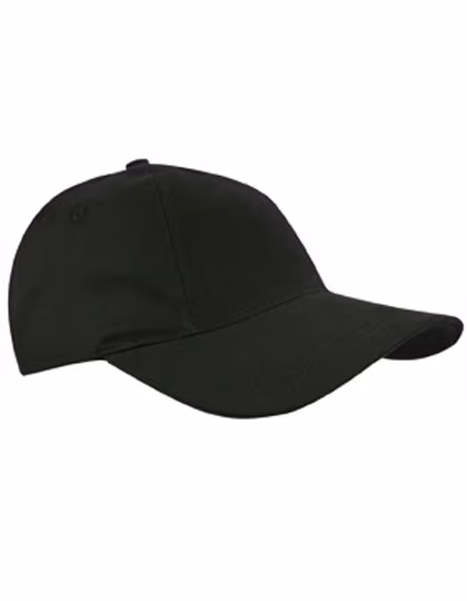 L-merch Brushed Cotton Cap with Velcro Closure, Black One Size, C1934