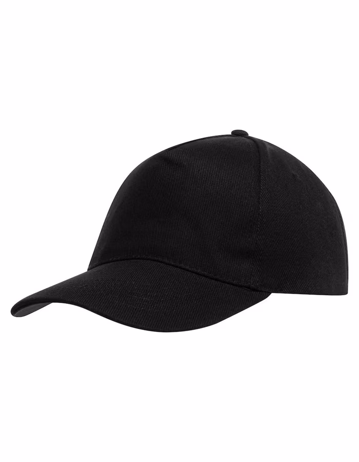 L-merch Cappellino Baseball 5 Pannelli in Cotone, Black One Size, C2116
