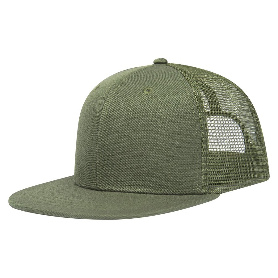 L-merch Trucker Cap High Profile Polyacryl Mesh, Black One Size, C2144