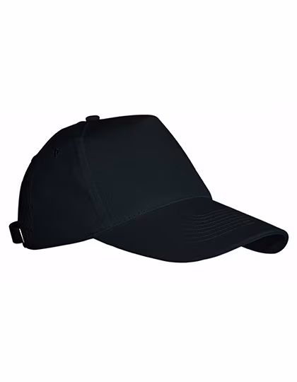 L-merch Cappellino 5 Pannelli con Visiera Curva, Black One Size, C541