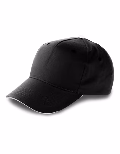 L-merch Cappellino Baseball 5 Pannelli Anfield Cotone, Black/White One Size, C9114
