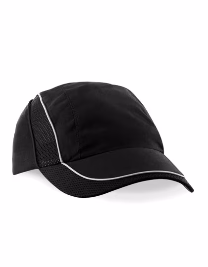 Beechfield Coolmax® Flow Mesh Kappe mit Reflektoren, Black One Size, CB182