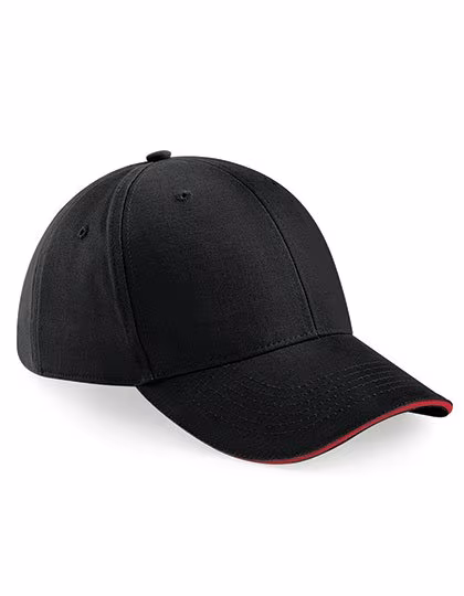 Beechfield Athleisure 6-Panel Cap mit Belüftung, Black/Yellow One Size, CB20