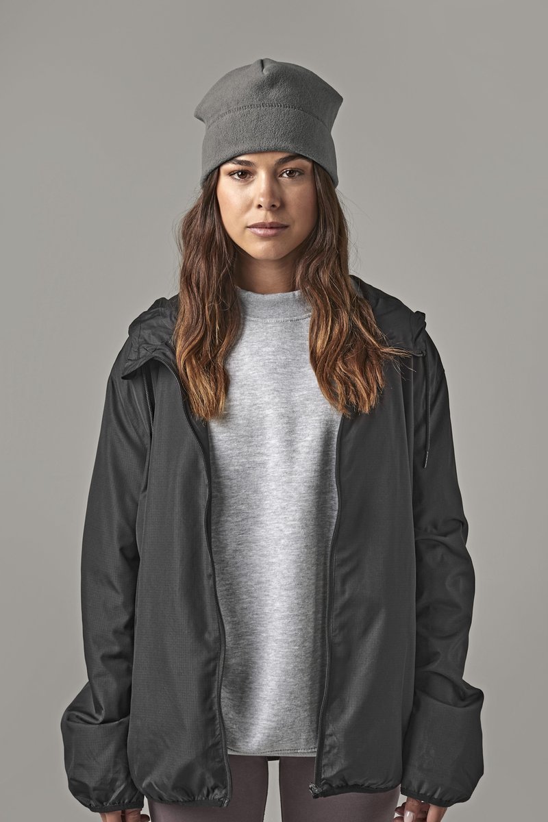 Beechfield Recyceltes Fleece Beanie mit Schlupfstil, Black One Size, CB244R