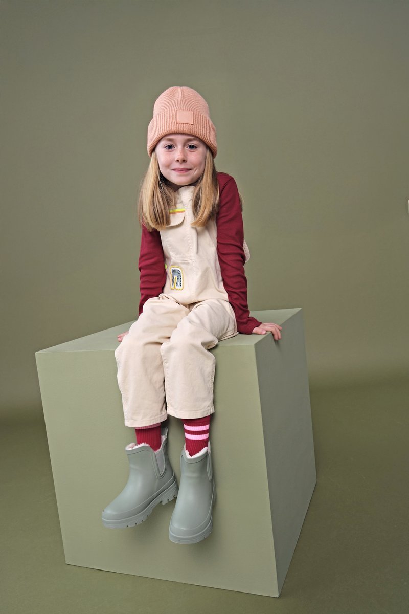 Kids Deep Cuffed Tonal Patch Beanie
