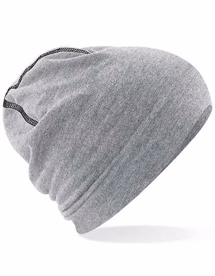 Beechfield Doppellagiger Baumwoll-Beanie Hemsedal, Heather Grey/Black One Size, CB366