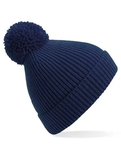 Beechfield Bonnet en maille côtelée avec pompon, Oxford Navy One Size, CB382