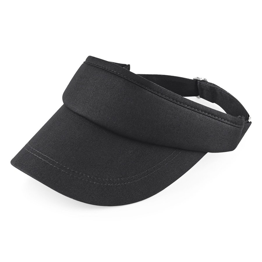 Beechfield Baumwoll-Twill Sport-Visor mit Schirm, Black One Size, CB41