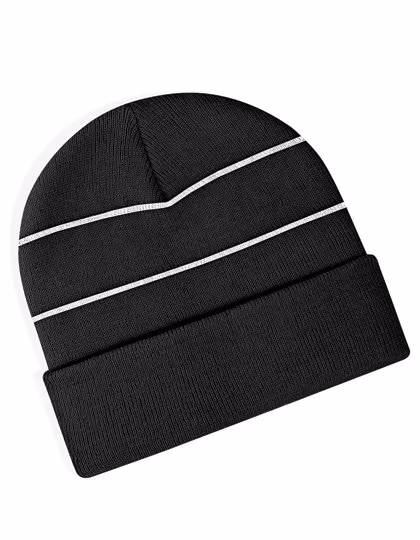 Beechfield Beanie Hi-Vis riflettente in Acrilico, Black One Size, CB42