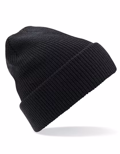 Beechfield Heritage Beanie mit Umschlag und Heather-Effekt, Black One Size, CB425