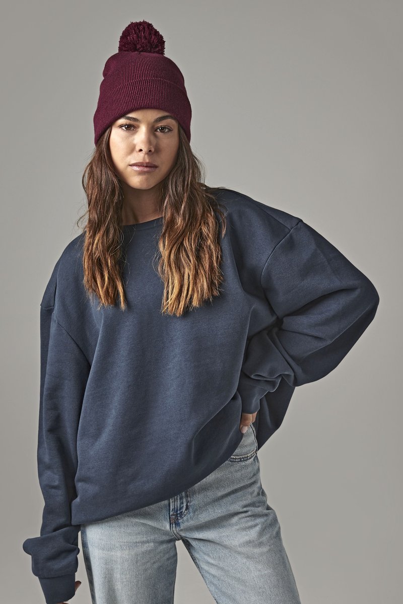 Beechfield Doppellagige Pom Pom Beanie aus Polyacryl, Black One Size, CB426