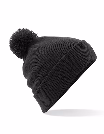 Beechfield Bonnet à pompon double couche en Polyacrylique, Black One Size, CB426