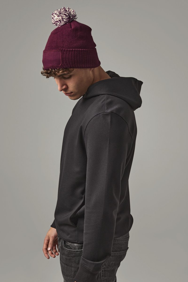 Beechfield Snowstar® Patch Beanie mit Bommel, Bright Royal/Off White One Size, CB443