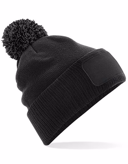 Beechfield Snowstar® Patch Beanie with Pompom, Bright Royal/Off White One Size, CB443