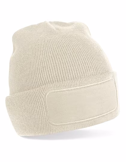 Double-Layer Knitted Beanie with Patch