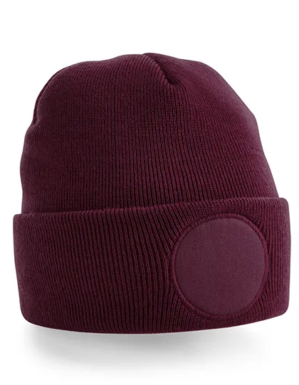 Beechfield Circular Patch Beanie aus Polyacryl, Burgundy One Size, CB446