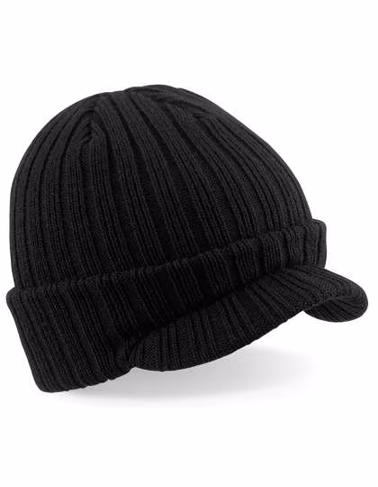 Beechfield Beanie con visiera e risvolto, verde oliva, Olive Green One Size, CB448