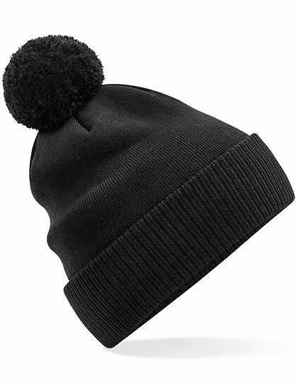 Beechfield Bio-Baumwoll Beanie mit Bommel, Black One Size, CB450N