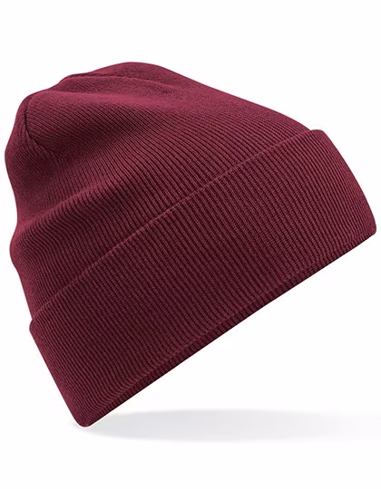 Beechfield Bio-Baumwolle Umschlag-Mütze aus zwei Lagen, Burgundy One Size, CB45N