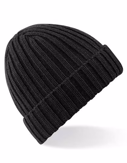 Beechfield Bonnet en grosse maille Chunky avec revers, Black One Size, CB465