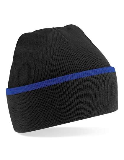 Beechfield Teamwear Beanie Black/Bright Royal One Size (CB471), CB471