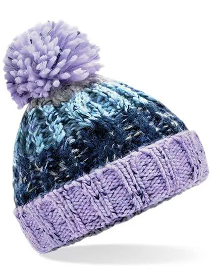Beechfield Bonnet Junior en maille torsadée avec pompon, Lavender Fizz One Size, CB486b
