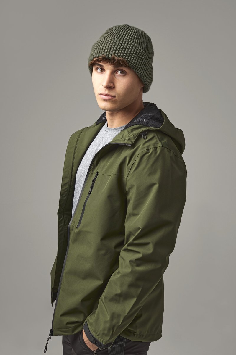 Beechfield Wasserabweisende Thermo-Beanie mit Umschlag, Olive Green One Size, CB505