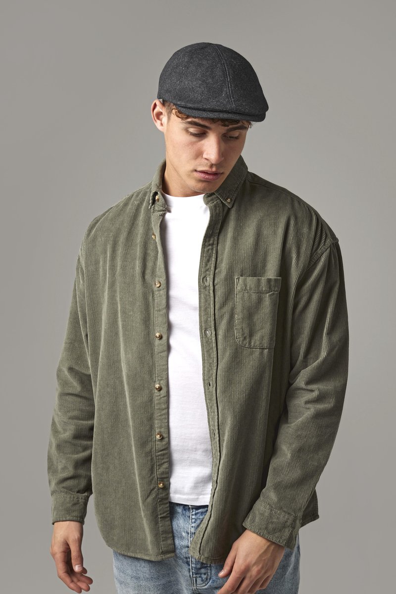 Beechfield Melton-Wollmischung Ivy Cap mit Schild, Charcoal Marl One Size, CB623