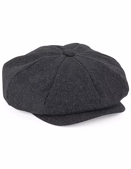 Beechfield Melton-Woll Baker Boy Cap 8 Panels, Charcoal Marl S/M, CB629