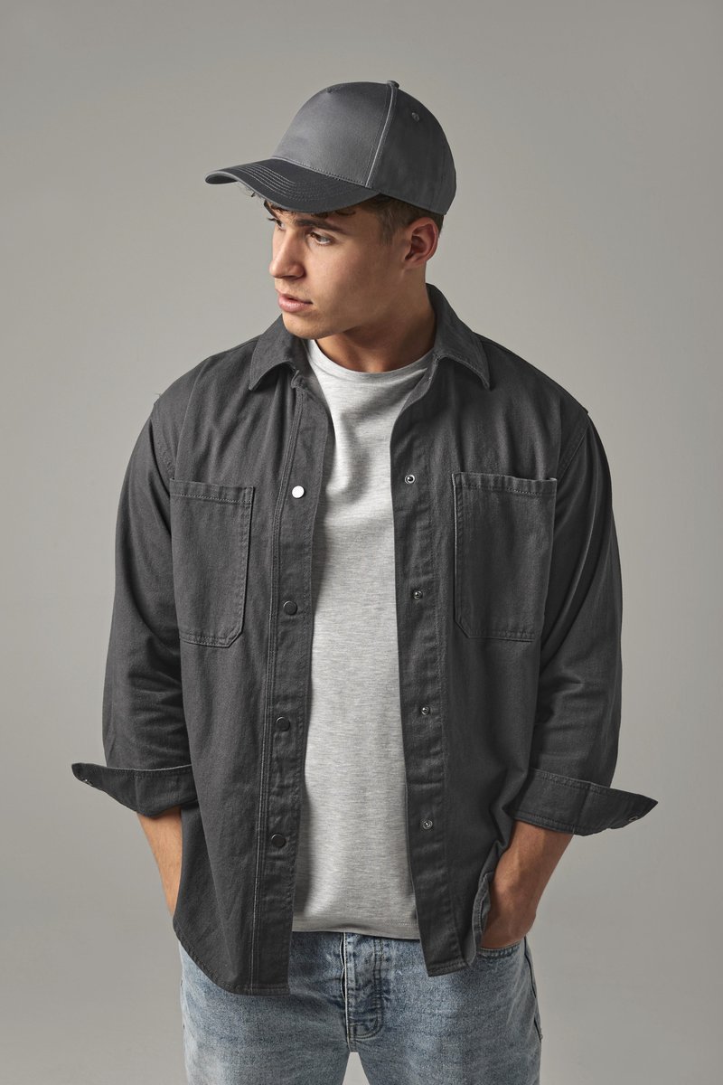 Beechfield Urbanwear 5 Panel Snapback Cap, Black One Size, CB649